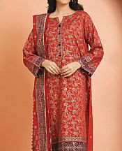 Edenrobe Red Cambric Suit- Pakistani Designer Lawn Suits