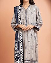 Edenrobe Grey Cambric Suit- Pakistani Designer Lawn Suits