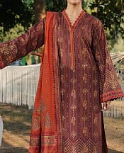Edenrobe Congo Brown Cambric Suit- Pakistani Designer Lawn Suits
