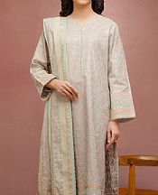 Edenrobe Light Grey Cambric Suit- Pakistani Designer Lawn Suits