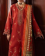 Edenrobe Dull Red Khaddar Suit- Pakistani Winter Dress