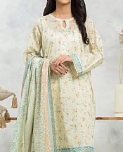 Edenrobe Cream Lawn Suit- Pakistani Designer Lawn Suits