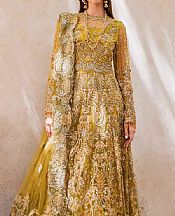 Elaf Mustard Net Suit- Pakistani Chiffon Dress