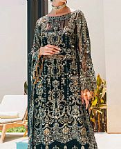 Elaf Teal Blue Net Suit- Pakistani Designer Chiffon Suit
