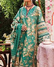 Elaf Emerald Green Lawn Suit- Pakistani Designer Lawn Suits