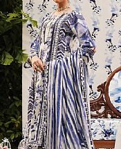 Elaf White/Blue Lawn Suit- Pakistani Designer Lawn Suits