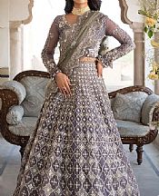 Elaf White/Grey Organza Suit- Pakistani Designer Chiffon Suit