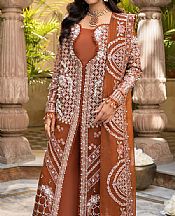 Elaf Deep Chestnut Organza Suit- Pakistani Designer Chiffon Suit