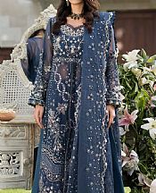 Elaf Denim Blue Organza Suit- Pakistani Chiffon Dress