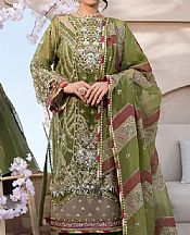 Elaf Pistachio Green Organza Suit- Pakistani Chiffon Dress