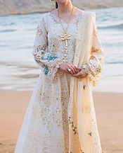 Elaf Off-white Lawn Suit- Pakistani Lawn Dress