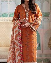 Elaf Bright Orange Lawn Suit- Pakistani Designer Lawn Suits