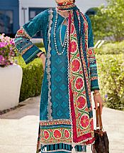 Elaf Teal Lawn Suit- Pakistani Designer Lawn Suits