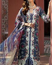 Elaf Denim Blue Lawn Suit- Pakistani Lawn Dress