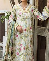 Elaf Off White Lawn Suit- Pakistani Designer Lawn Suits