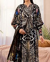 Elaf Black/Off White Lawn Suit- Pakistani Designer Lawn Suits
