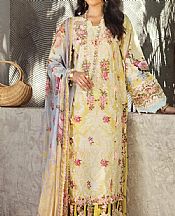 Elaf Sand Gold Lawn Suit- Pakistani Designer Lawn Suits