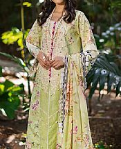 Elaf Light Olive Lawn Suit- Pakistani Lawn Dress
