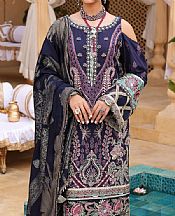 Elaf Navy Bue Khaddar Suit- Pakistani Winter Dress