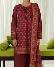 Ellena Wine Lawn Suit- Pakistani Lawn Dress