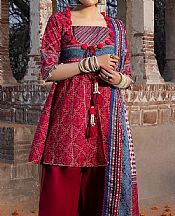 Ellena Cadmium Red Lawn Suit- Pakistani Lawn Dress