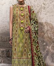 Ellena Olive Lawn Suit- Pakistani Lawn Dress