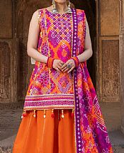 Ellena Orange/Shocking Pink Lawn Suit- Pakistani Lawn Dress