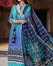 Ellena Light Sea Green/Blue Lawn Suit- Pakistani Designer Lawn Suits