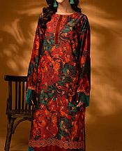 Ellena Rust Lawn Suit (2 Pcs)- Pakistani Lawn Dress