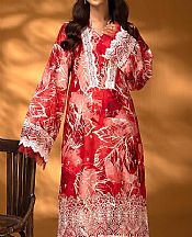 Ellena Red Lawn Suit (2 Pcs)- Pakistani Designer Lawn Suits