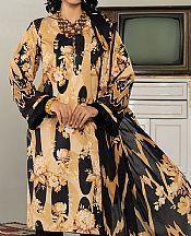 Ellena Beige/Black Lawn Suit- Pakistani Designer Lawn Suits