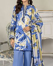 Ellena Cadet Blue Lawn Suit- Pakistani Lawn Dress