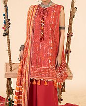 Ellena Orange Lawn Suit- Pakistani Designer Lawn Suits