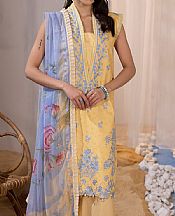 Ellena Sand Gold Lawn Suit- Pakistani Lawn Dress