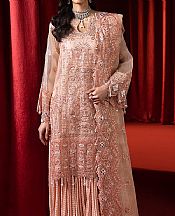Ellena Peach Organza Suit- Pakistani Chiffon Dress