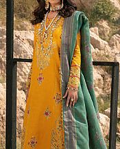 Ellena Orange Khaddar Suit- Pakistani Winter Clothing