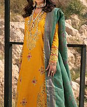 Ellena Orange Khaddar Suit- Pakistani Winter Dress