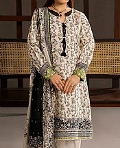 Ellena Off White/Black Lawn Suit- Pakistani Lawn Dress