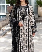 Ellena Off White/Black Lawn Suit- Pakistani Designer Lawn Suits