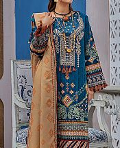 Ellena Denim Blue Khaddar Suit- Pakistani Winter Clothing