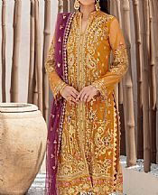 Orange Net Suit- Pakistani Designer Chiffon Suit