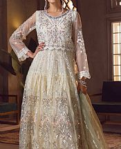 Off-white Net Suit- Pakistani Designer Chiffon Suit