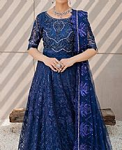 Emaan Adeel Dark Blue Net Suit- Pakistani Chiffon Dress