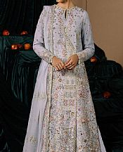 Emaan Adeel Cadet Blue Chiffon Suit- Pakistani Designer Chiffon Suit