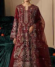 Emaan Adeel Scarlet Organza Suit- Pakistani Chiffon Dress