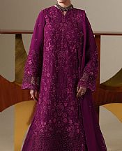 Emaan Adeel Egg Plant Chiffon Suit- Pakistani Chiffon Dress