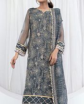 Emaan Adeel Dark Grey Organza Suit- Pakistani Designer Chiffon Suit