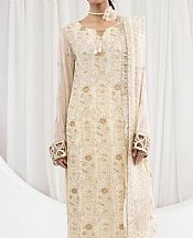 Emaan Adeel Ivory Chiffon Suit- Pakistani Designer Chiffon Suit