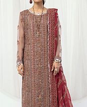 English Violet Organza Suit- Pakistani Designer Chiffon Suit