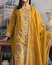 Emaan Adeel Mustard Lawn Suit- Pakistani Designer Lawn Suits